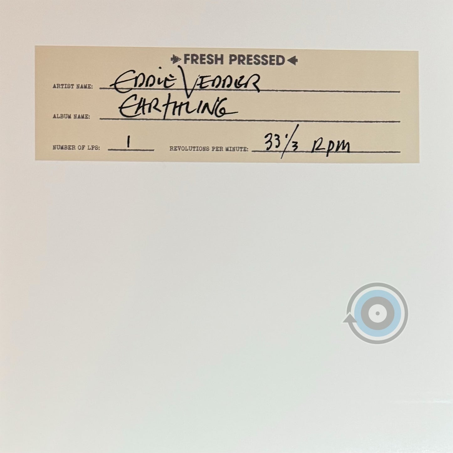 Eddie Vedder – Earthling (Test Pressing)